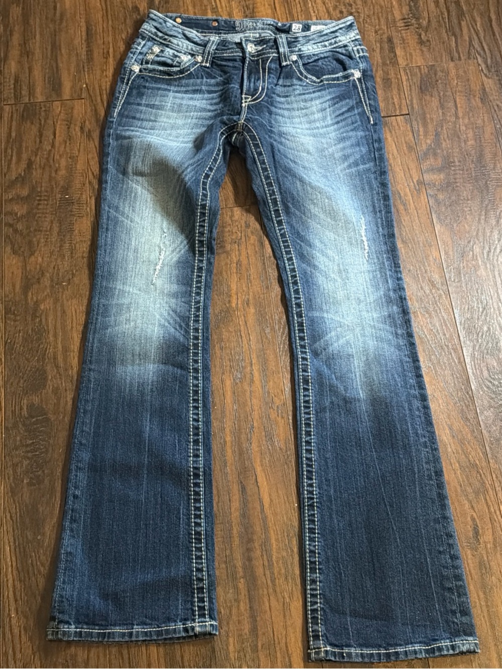 Miss Me Jeans JS5014B124 Studs And Rhinestone Accent Boot Cut Size 29